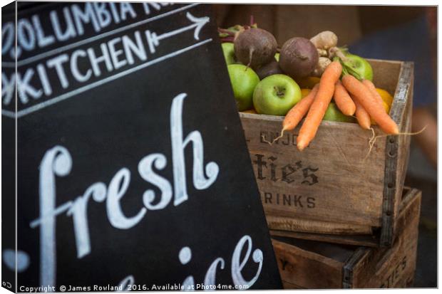 Fresh Veg Canvas Print by James Rowland