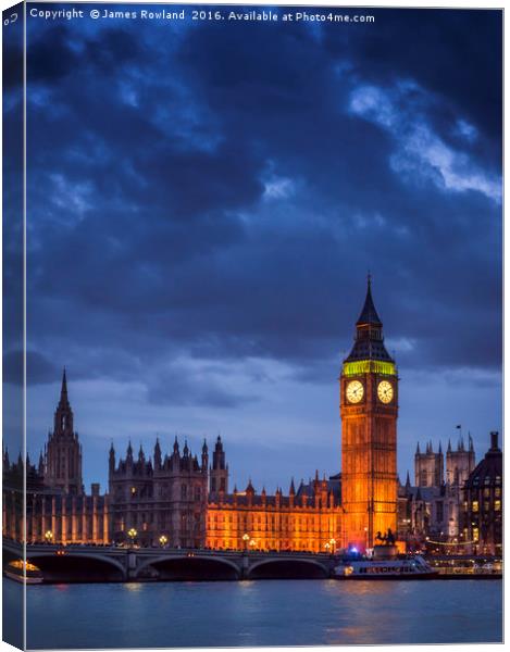 Westminster Canvas Print by James Rowland