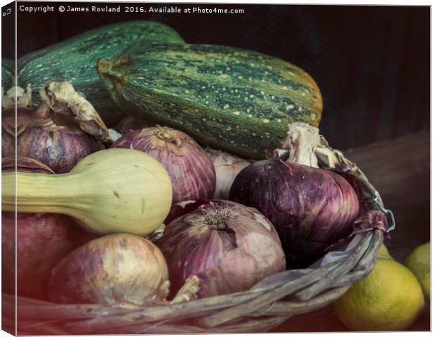 Vegetable Still Life Canvas Print by James Rowland