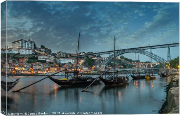 Porto at Dusk Canvas Print by James Rowland