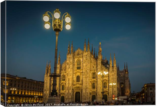 Milan Duomo at Night Canvas Print by James Rowland