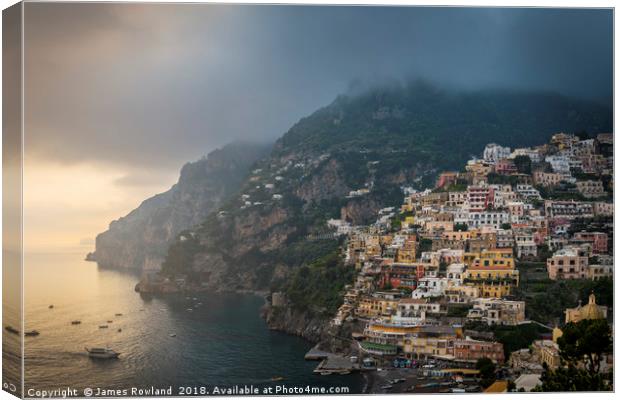 Clouds Over Positano Canvas Print by James Rowland