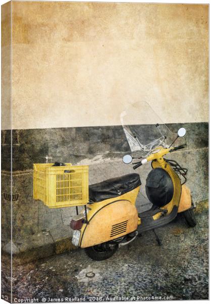 The Yellow Scooter Canvas Print by James Rowland