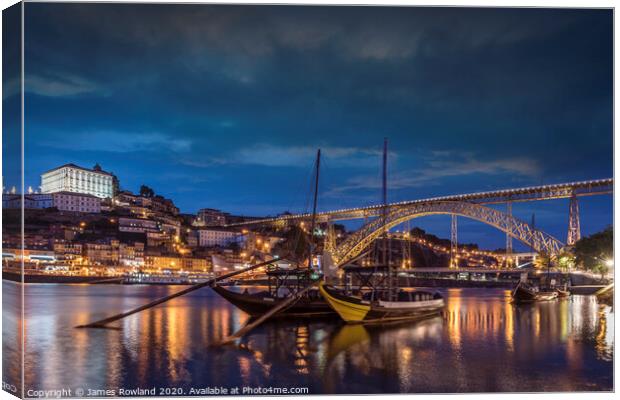 Porto at Night Canvas Print by James Rowland