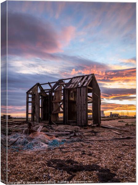 The Old Shed at Dungeness Canvas Print by James Rowland
