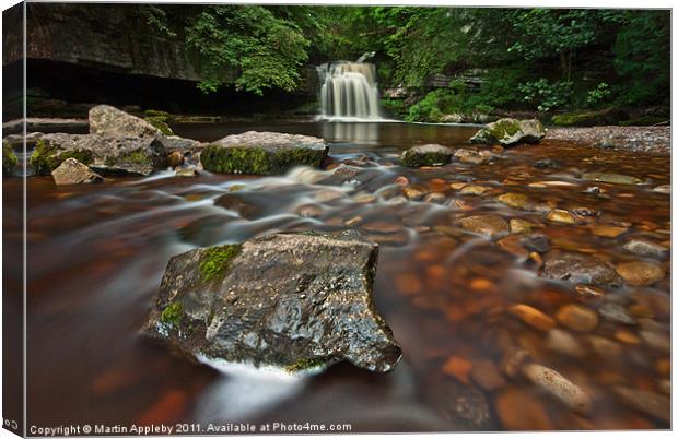 Rocks and Water. Canvas Print by Martin Appleby