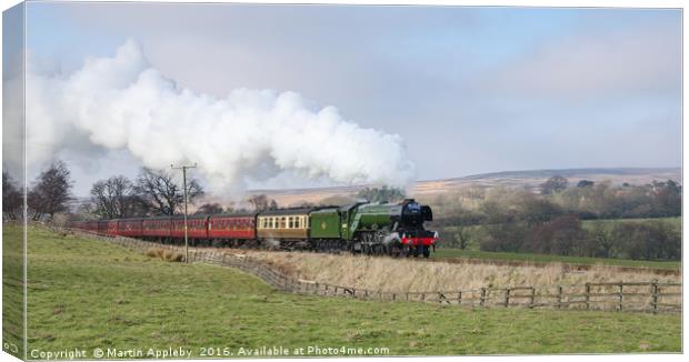 60103. The Flying Scotsman at Moorgates. Canvas Print by Martin Appleby