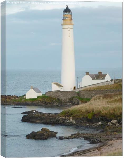  Scurdy Ness Lighthouse Canvas Print by Adrian Shead