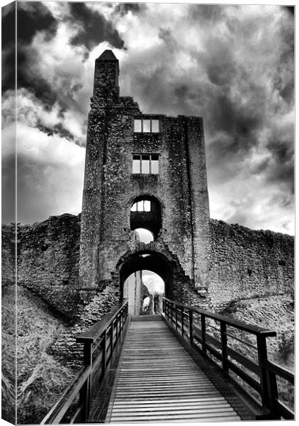Sherborne Castle B-W HDR Canvas Print by Dave Windsor