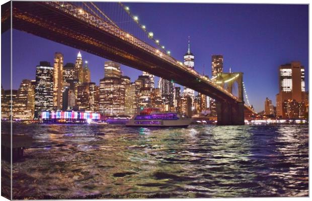 Lower Manhattan at night  Canvas Print by Nicolas Duperrier