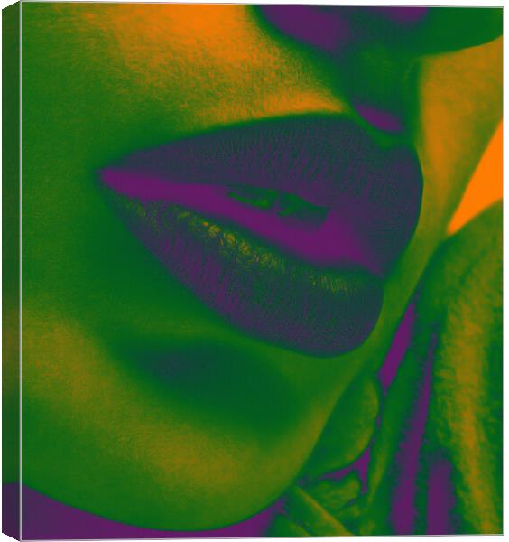 Abstract Sexy Lips Canvas Print by Amy Rogers