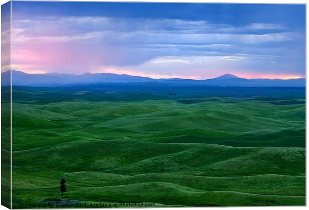 Red Dawn over the Palouse Canvas Print by Mike Dawson