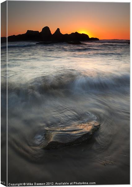 Seal Rock Sunset Canvas Print by Mike Dawson