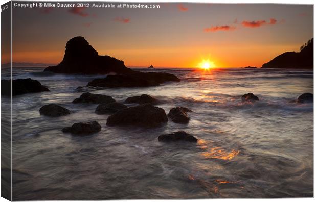 Indian Beach Dusk Canvas Print by Mike Dawson