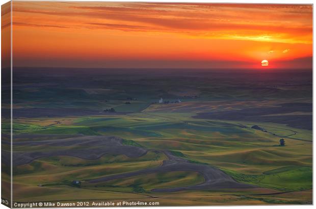 Palouse Sunset Canvas Print by Mike Dawson