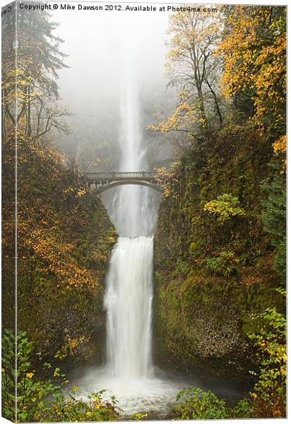 Multnomah Autumn Mist Canvas Print by Mike Dawson