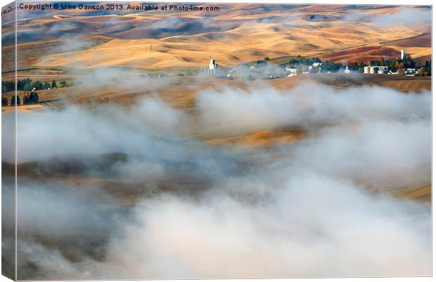 Steptoe Fog Clearing Canvas Print by Mike Dawson