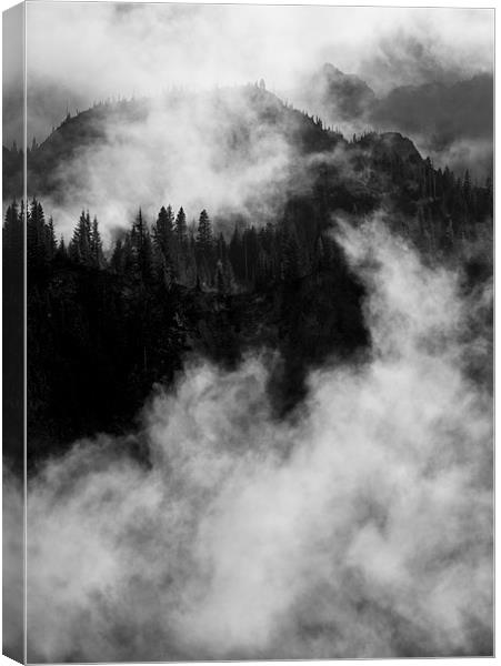 Emerging from the Fog Canvas Print by Mike Dawson