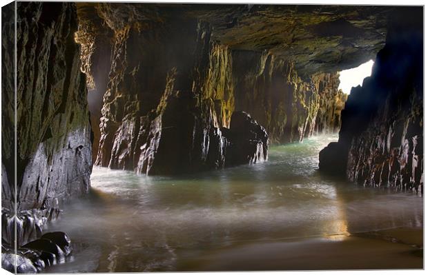 Remarkable Sea Cave Canvas Print by Mike Dawson