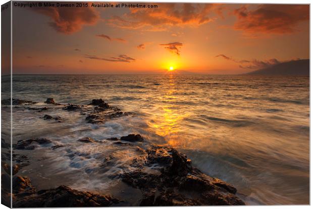 Red Sky in Paradise Canvas Print by Mike Dawson