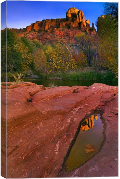 Red Rock Reflection Canvas Print by Mike Dawson