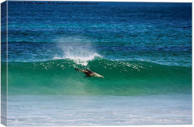 Diving Beneath the Curl Canvas Print by Mike Dawson