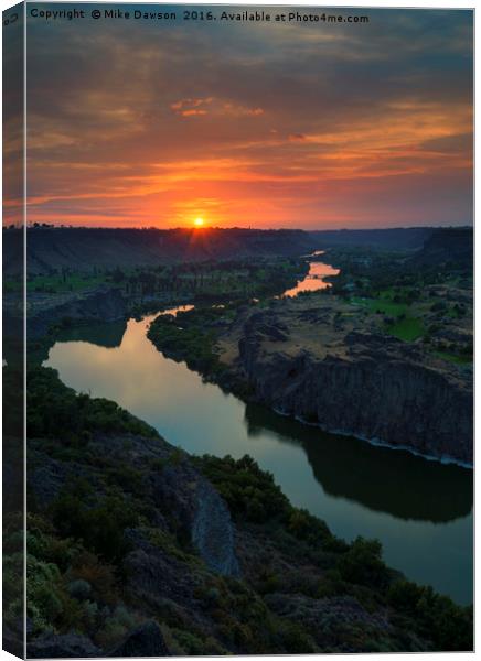 Snake River Sunset Canvas Print by Mike Dawson