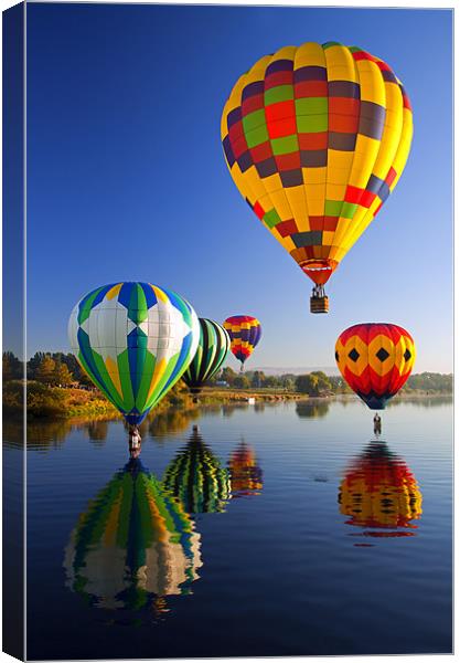 Balloons Reflections Canvas Print by Mike Dawson