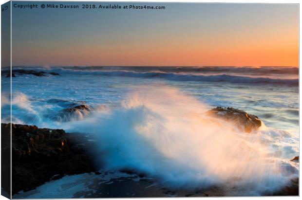 Sunset Wave Explosion Canvas Print by Mike Dawson