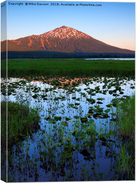 Mt. Bachelor Sunset Canvas Print by Mike Dawson