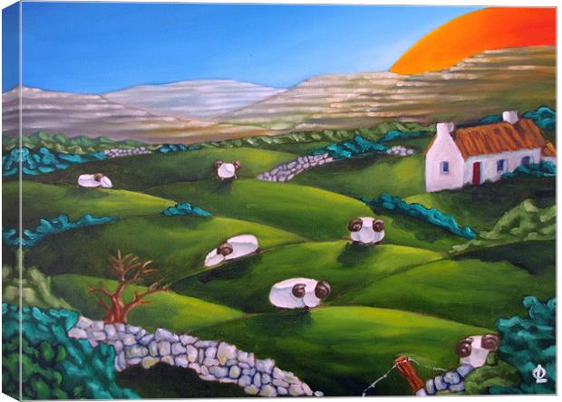 More Burren Sheep Canvas Print by Olivier Longuet