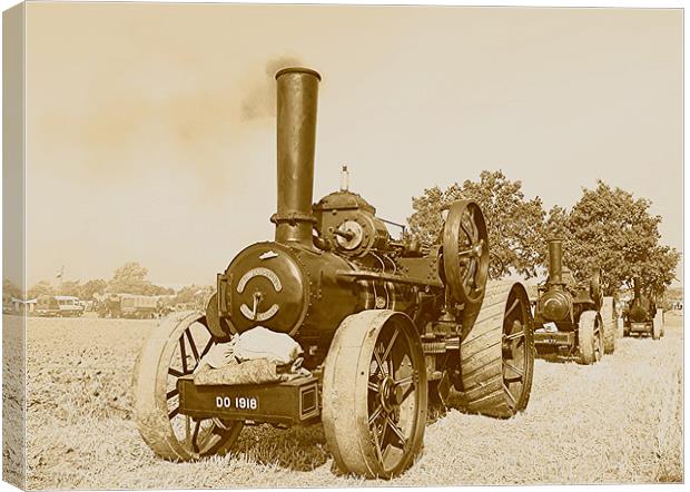 Traction Engine in Sepia Canvas Print by Matt Curties