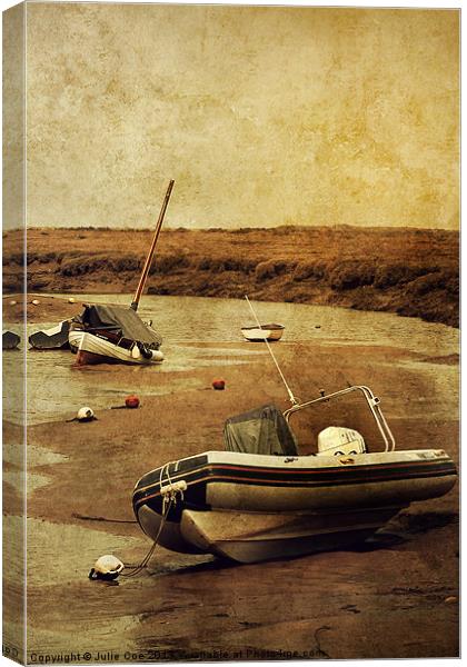 Blakeney Boats Canvas Print by Julie Coe