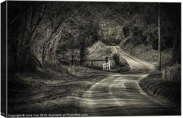 On The Road Again, BW Canvas Print by Julie Coe