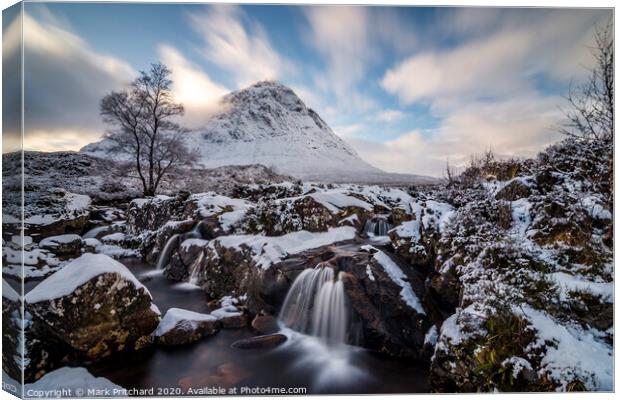 Etive Mor Waterfall Canvas Print by Mark Pritchard