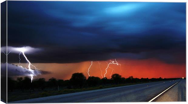 Evening Lightning Storm Canvas Print by Mark Pritchard