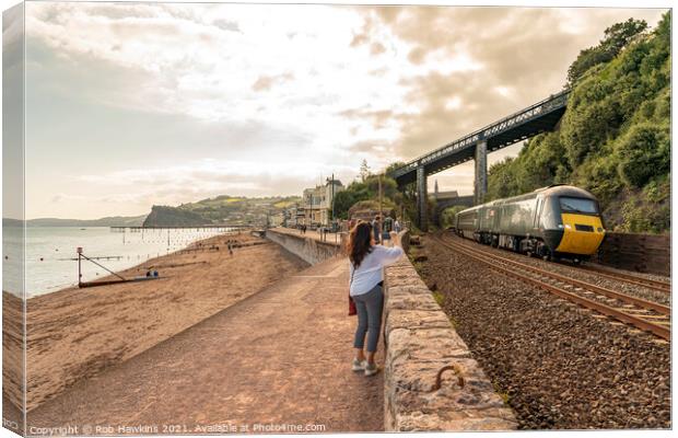 Teignmouth Sea Wall HST Canvas Print by Rob Hawkins