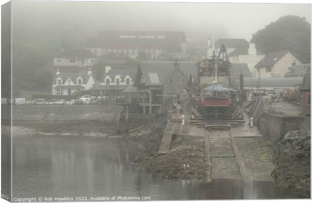 Misty Mallaig  Canvas Print by Rob Hawkins