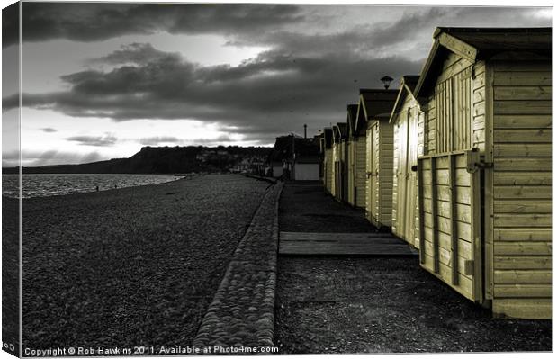 Beach Huts at Budleigh Canvas Print by Rob Hawkins