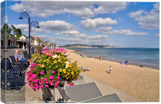 Lyme Regis seascape  Canvas Print by Rob Hawkins