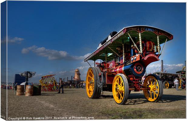 Showmans Engine on Show Canvas Print by Rob Hawkins