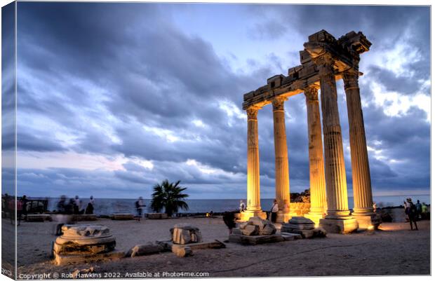 Temple of Apollo at dusk Canvas Print by Rob Hawkins