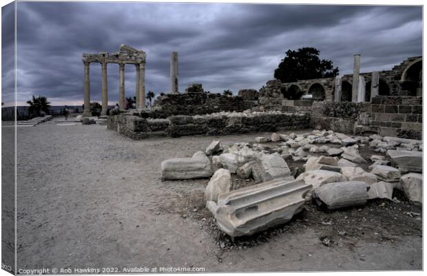 Apollos temple at Side  Canvas Print by Rob Hawkins