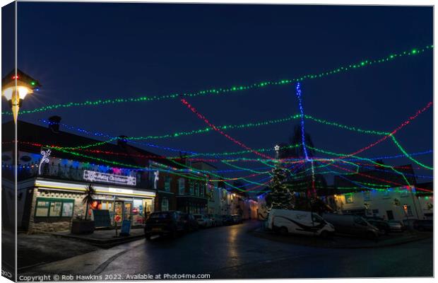 Uffculme christmas lights Canvas Print by Rob Hawkins