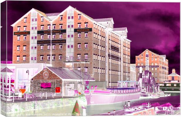 Gloucester Docks purple Negativity Canvas Print by Rob Hawkins