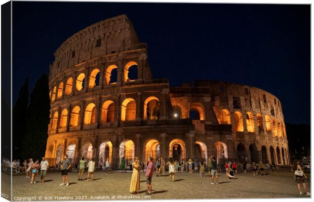 A night at Colosseum Canvas Print by Rob Hawkins