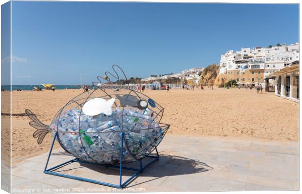 Albufeira Fish Recycling  Canvas Print by Rob Hawkins