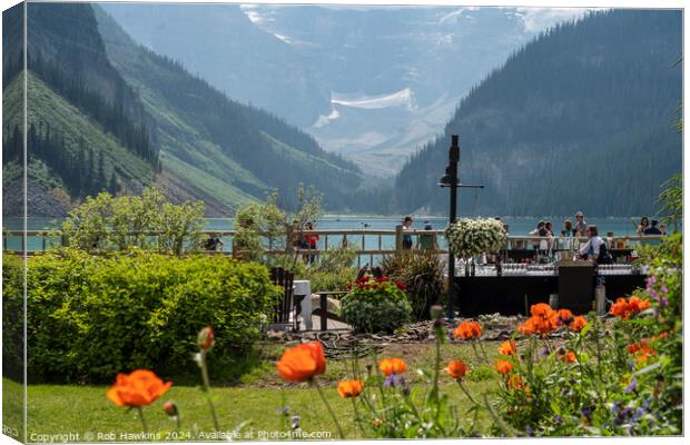Lake Louise poppies  Canvas Print by Rob Hawkins