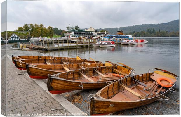Bowness Row boats  Canvas Print by Rob Hawkins