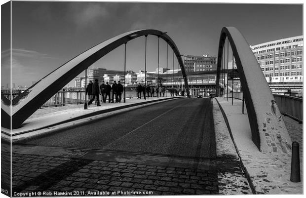 Bridge to the docks Canvas Print by Rob Hawkins